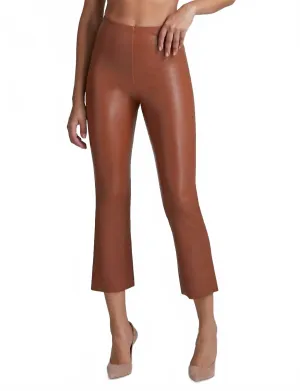 Faux Leather Crop Flare Leggings In Cocoa Activewear Womens - gym outfits discount