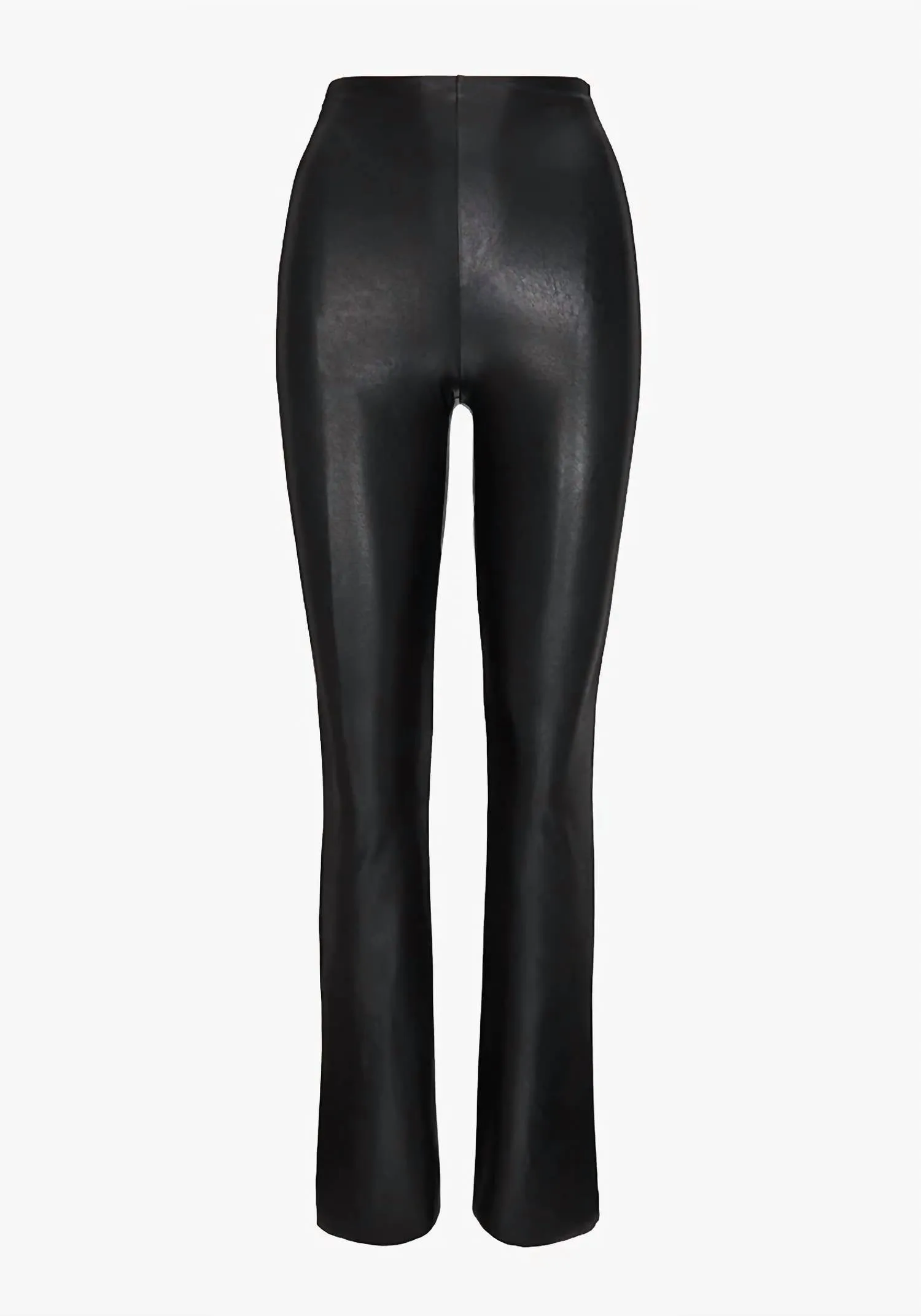 Faux Leather Flared Legging In Black