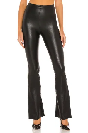 Faux Leather Flared Legging In Black Activewear Womens - gym outfits discount