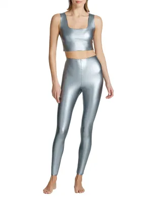 Faux Leather Legging In Platinum Activewear Womens - cheap workout clothes for women