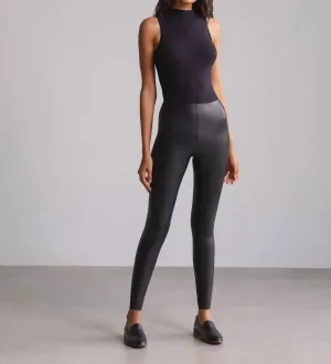 Faux Leather Leggings In Black Activewear Womens - fitness leggings online