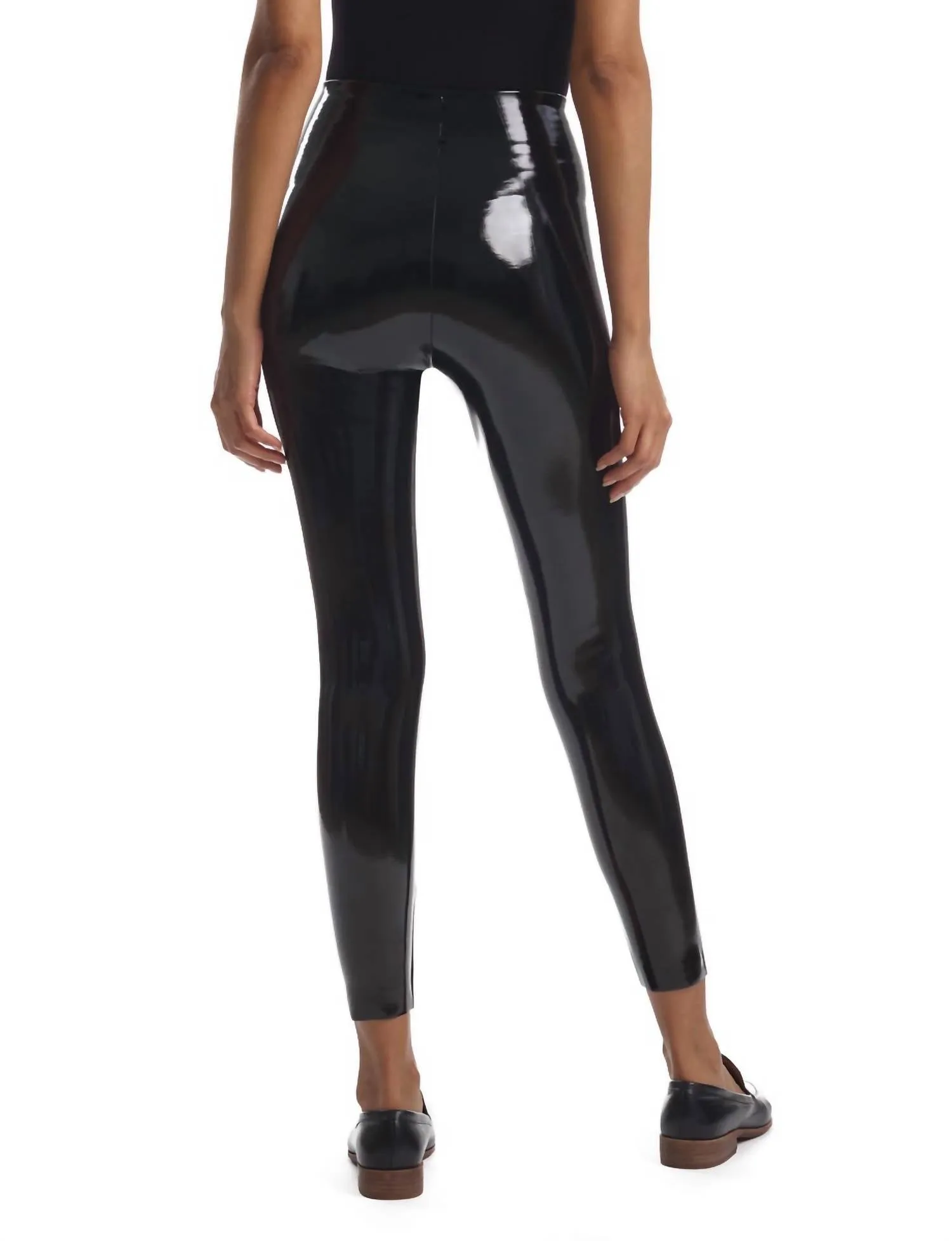 Faux Patent Leather Legging In Black