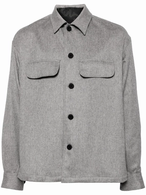 Felted Cashmere-Blend Shirt mens polos clearance