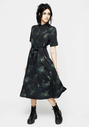 Fernery Midi Shirt Dress Dresses Womens - wedding guest outfits