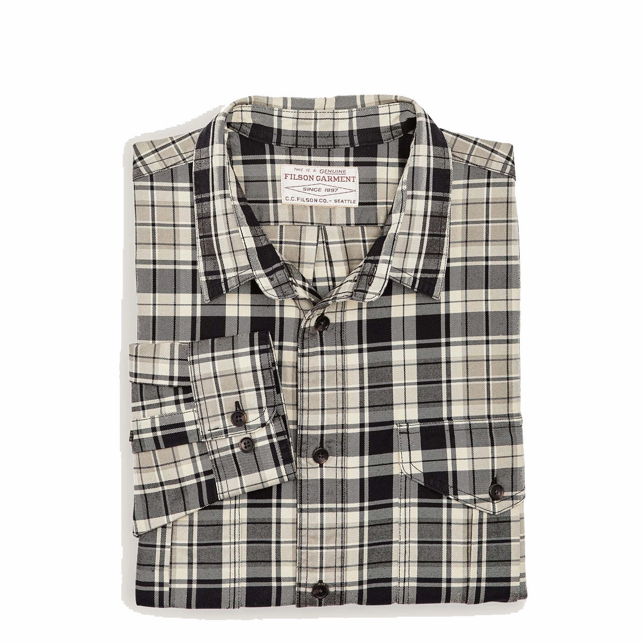 Filson Lightweight Alaskan Guide Shirt Cream / Black / Gray