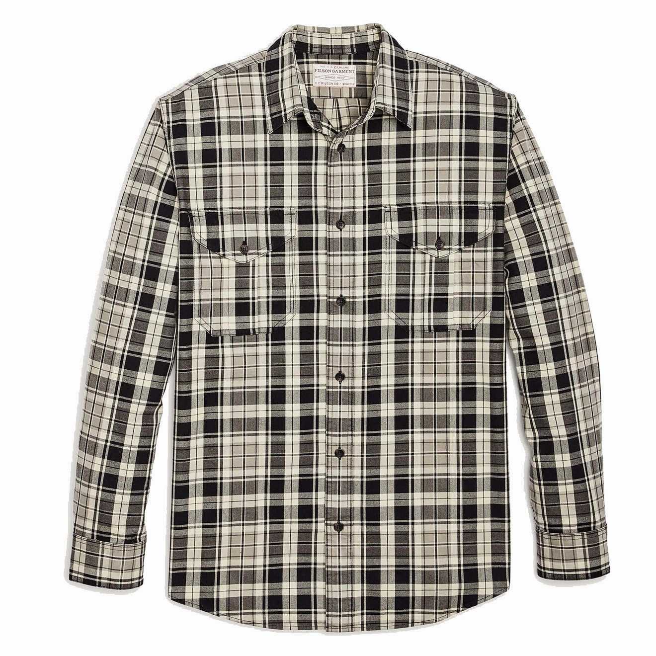 Filson Lightweight Alaskan Guide Shirt Cream / Black / Gray mens tank tops best deals
