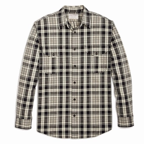 Filson Lightweight Alaskan Guide Shirt Cream / Black / Gray mens tank tops best deals