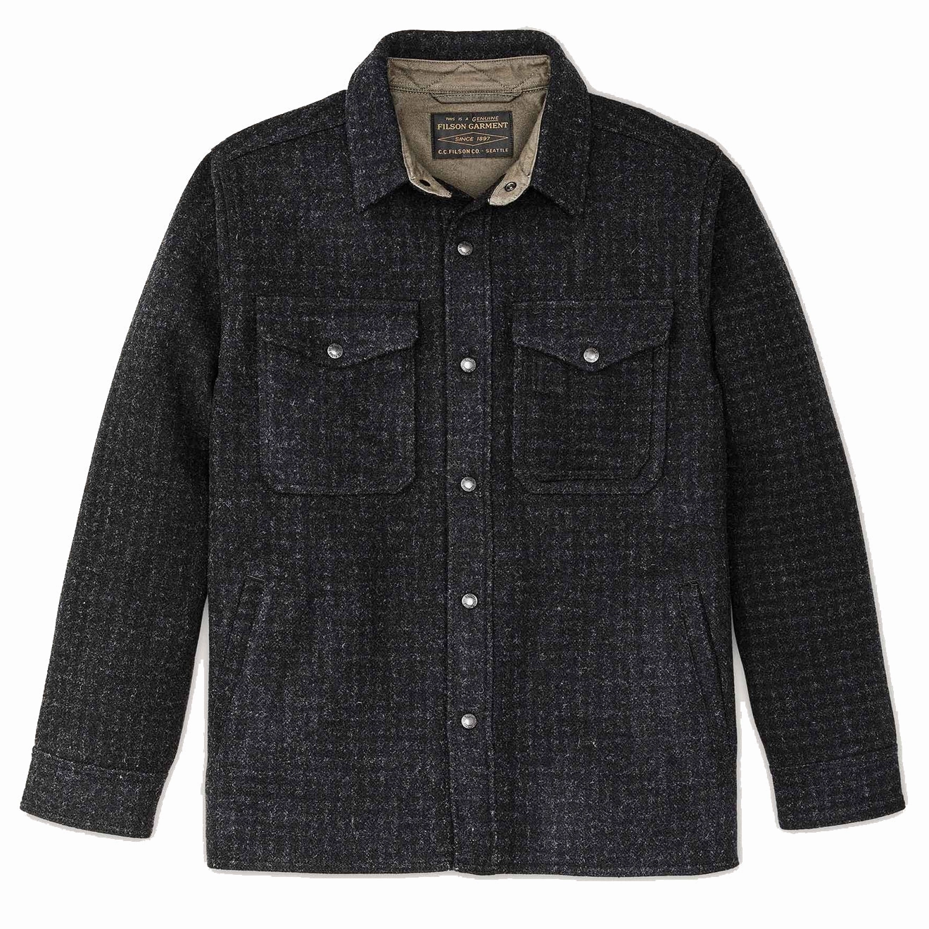 Filson Mackinaw Jac Shirt Black Marl Heather mens tank tops best deals