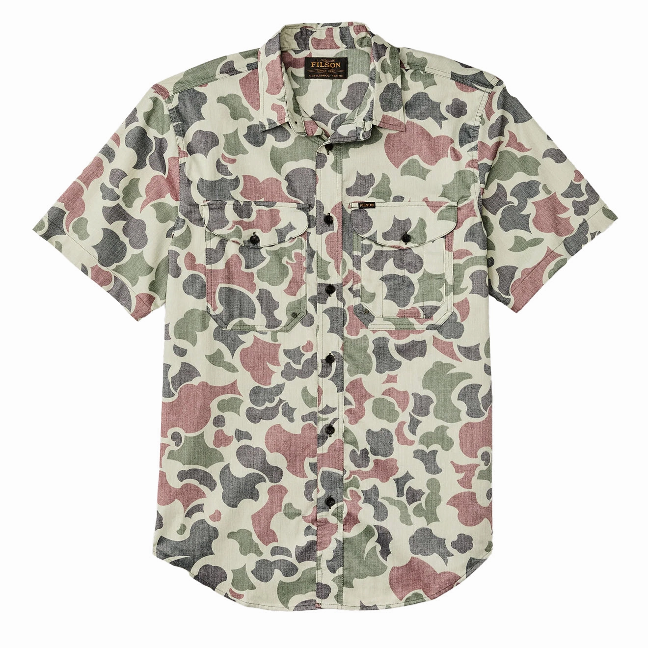Filson Twin Lakes Short Sleeve Shirt Shrub Camo mens tank tops best deals