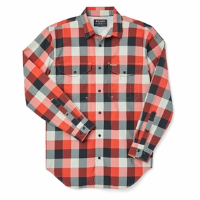 Filson Twin Lakes Sport Shirt Red / Black / Cream mens tank tops best deals