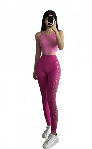 Fishnet Leggings In Pink Activewear Womens - gym outfits discount