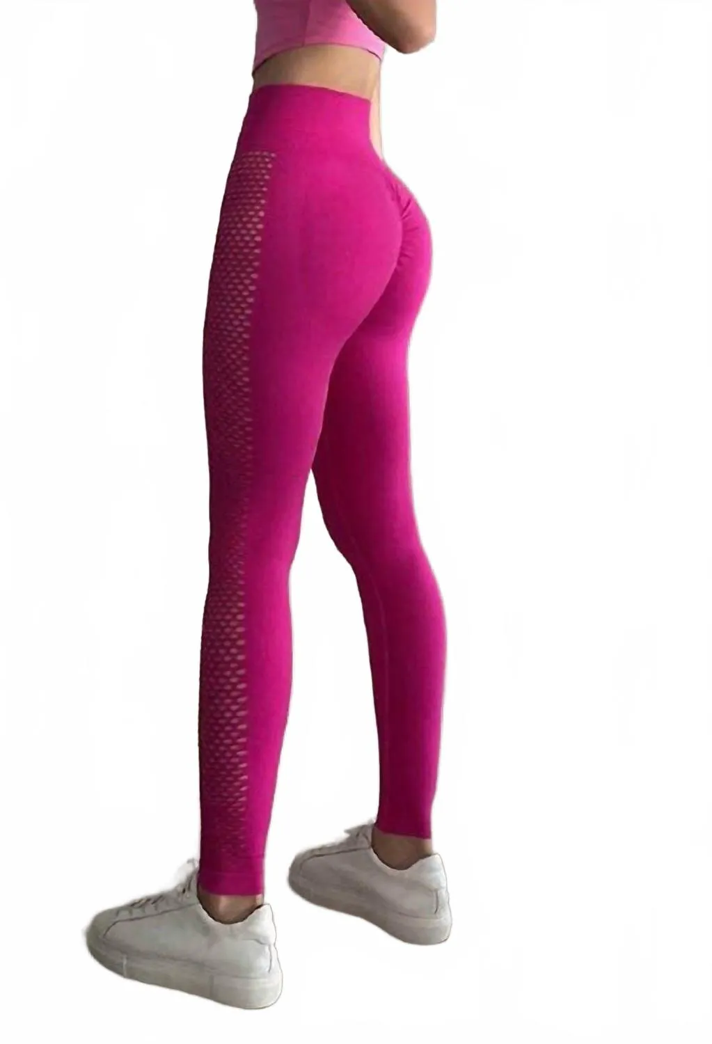 Fishnet Leggings In Pink