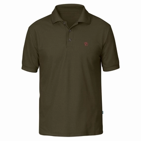 Fjallraven Crowley Pique Shirt Dark Olive mens t-shirts outlet