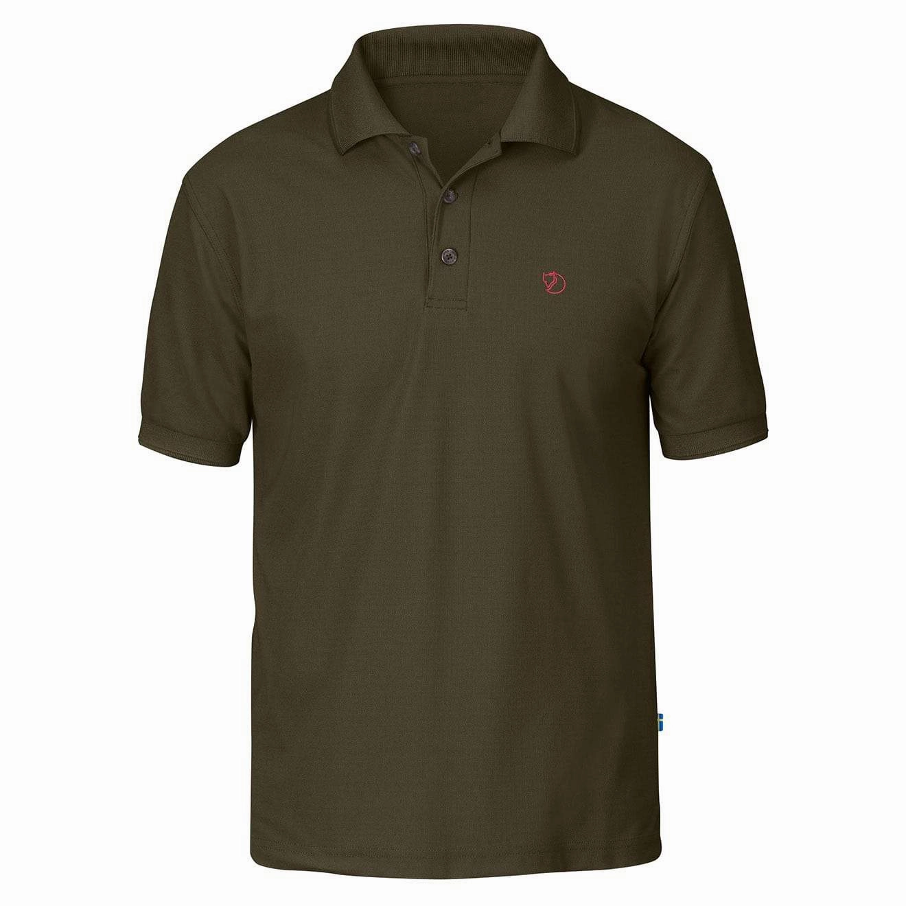Fjallraven Crowley Pique Shirt Dark Olive mens t-shirts outlet