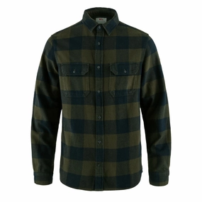 Fjallraven Ovik Heavy Flannel Shirt Deep Forest / Dark Navy mens tank tops best deals