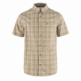 Fjallraven Ovik Lite Shirt SS Fossil-Chalk Rose mens tank tops best deals