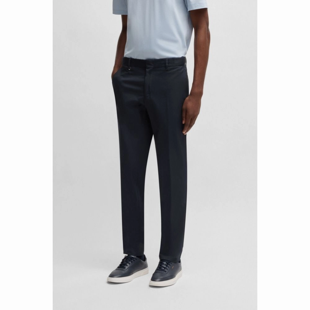 Formal trousers in comfort-stretch cotton