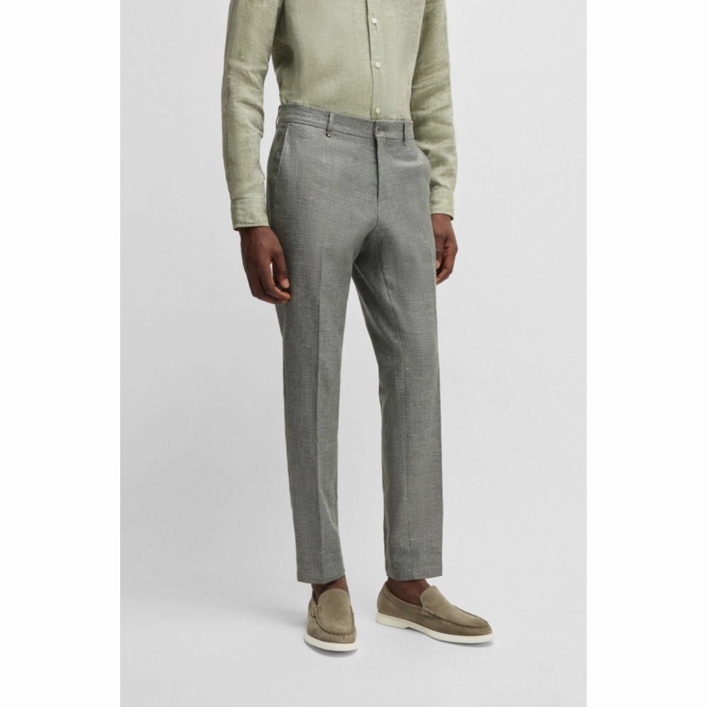 Formal trousers in micro-patterned stretch fabric