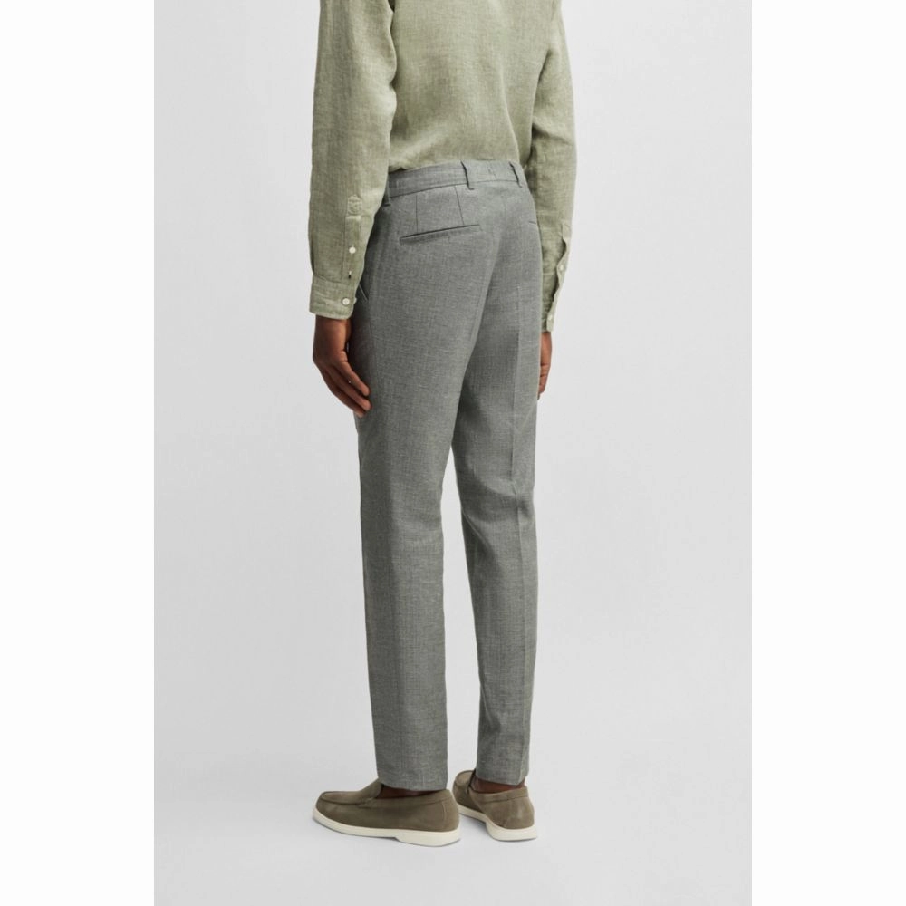 Formal trousers in micro-patterned stretch fabric