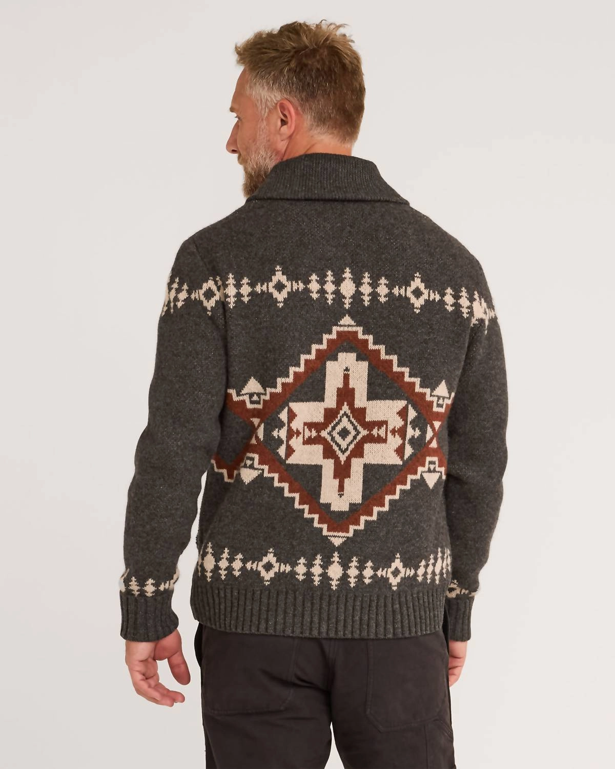 Four Corners Zip Sweater In Charcoal