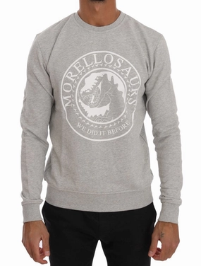 Frankie Morello  Cotton Crewneck Pullover Men's Sweater chunky knit discount