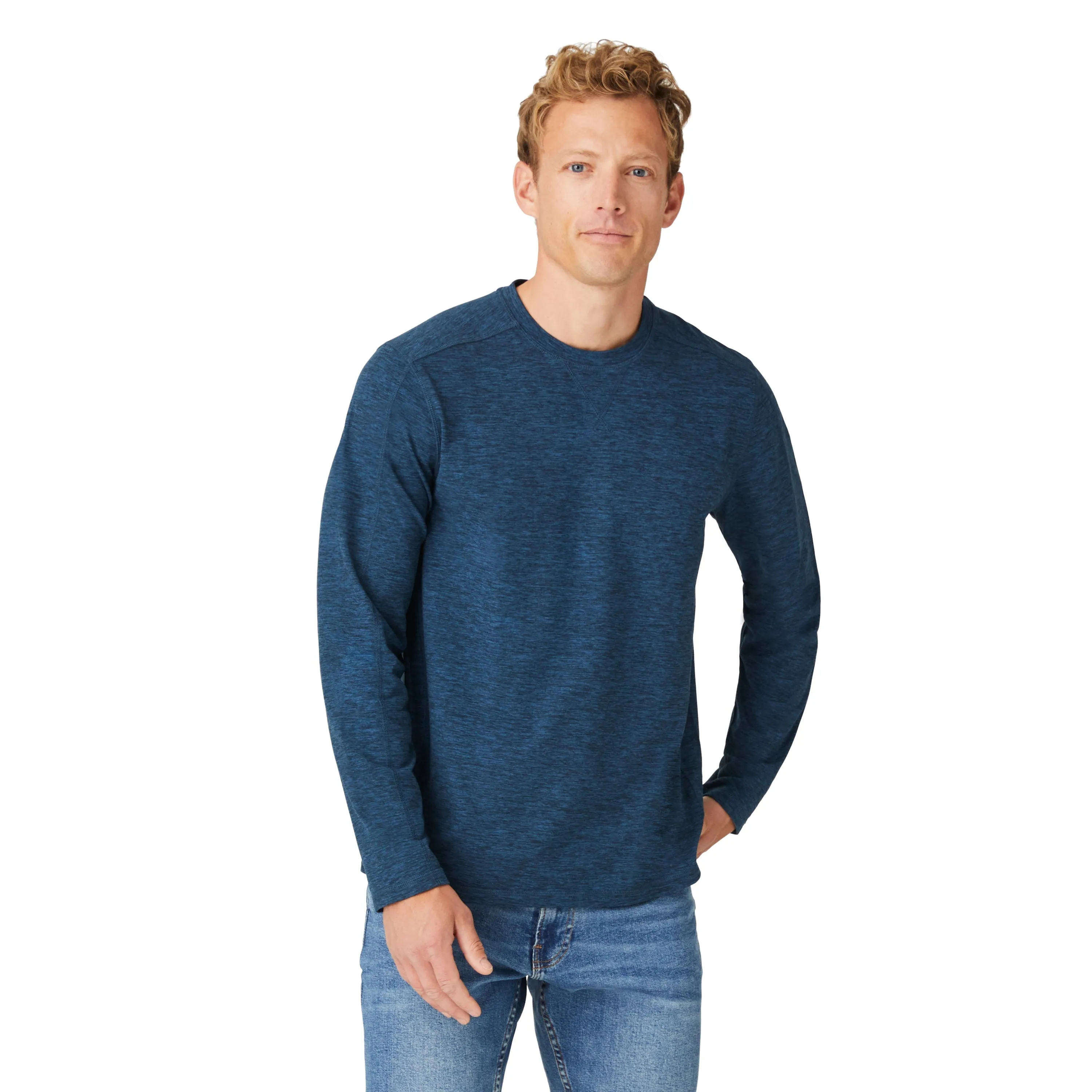 Free Country Men's FreeCycle Sueded Long Sleeve Crew Neck