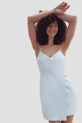 French Connection Demi Dress - Light Dream Blue maxi dresses clearance