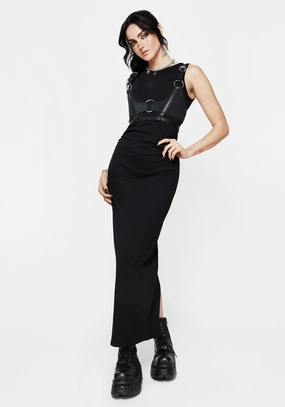 Fright Cotton Pentagram Embroidered Maxi Dress Dresses Womens - summer dresses discount