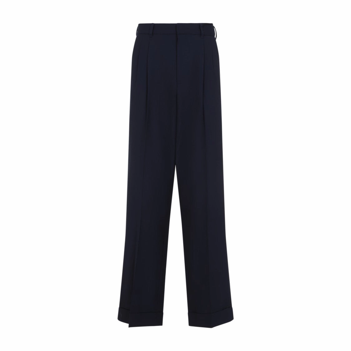Front Pleat Blue Virgin Wool Pants