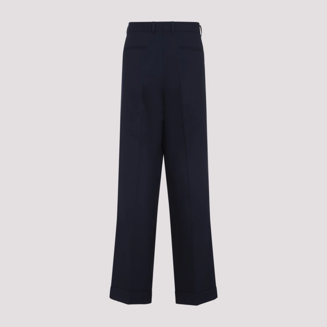 Front Pleat Blue Virgin Wool Pants