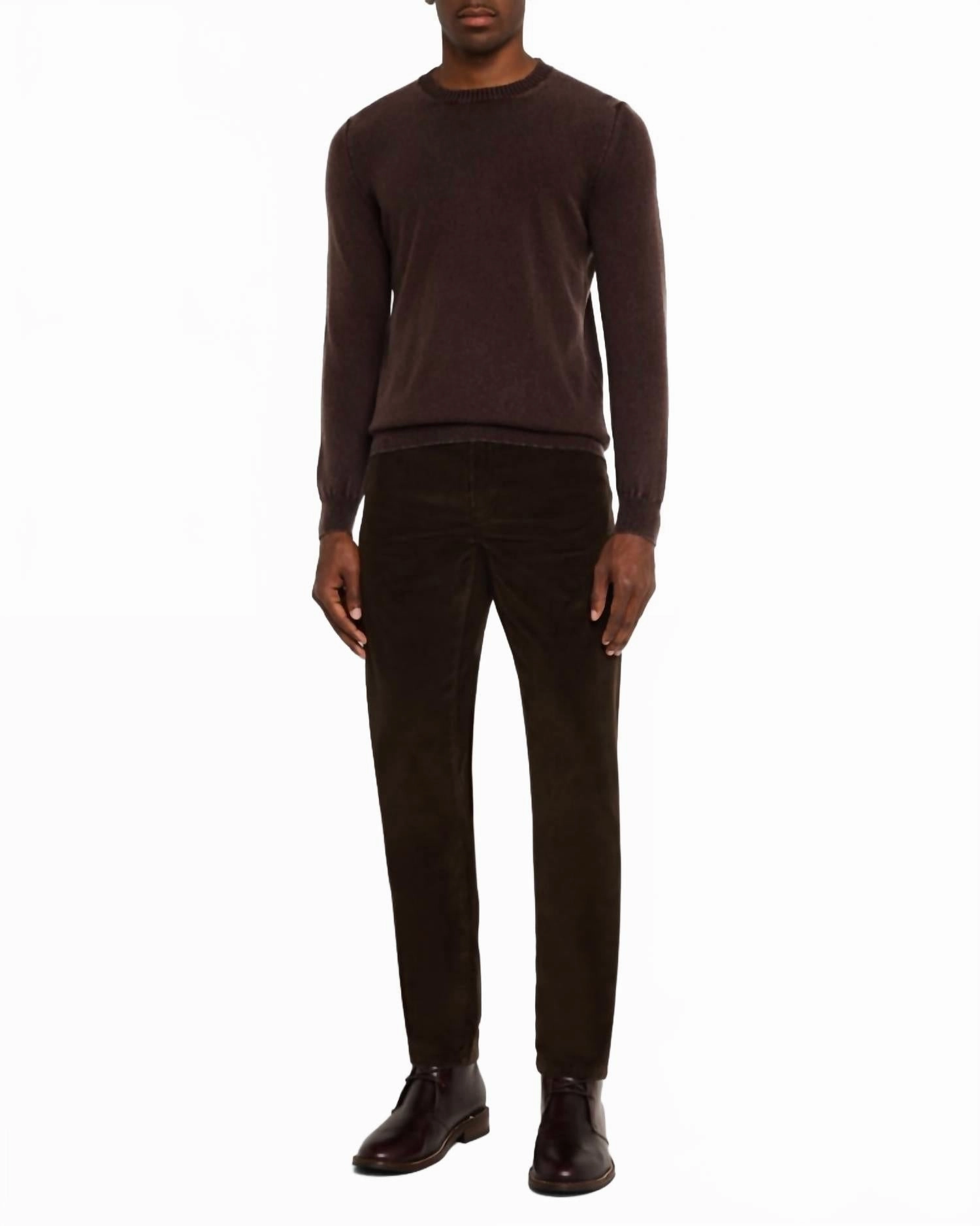 Frosted Crewneck Sweater In Brown