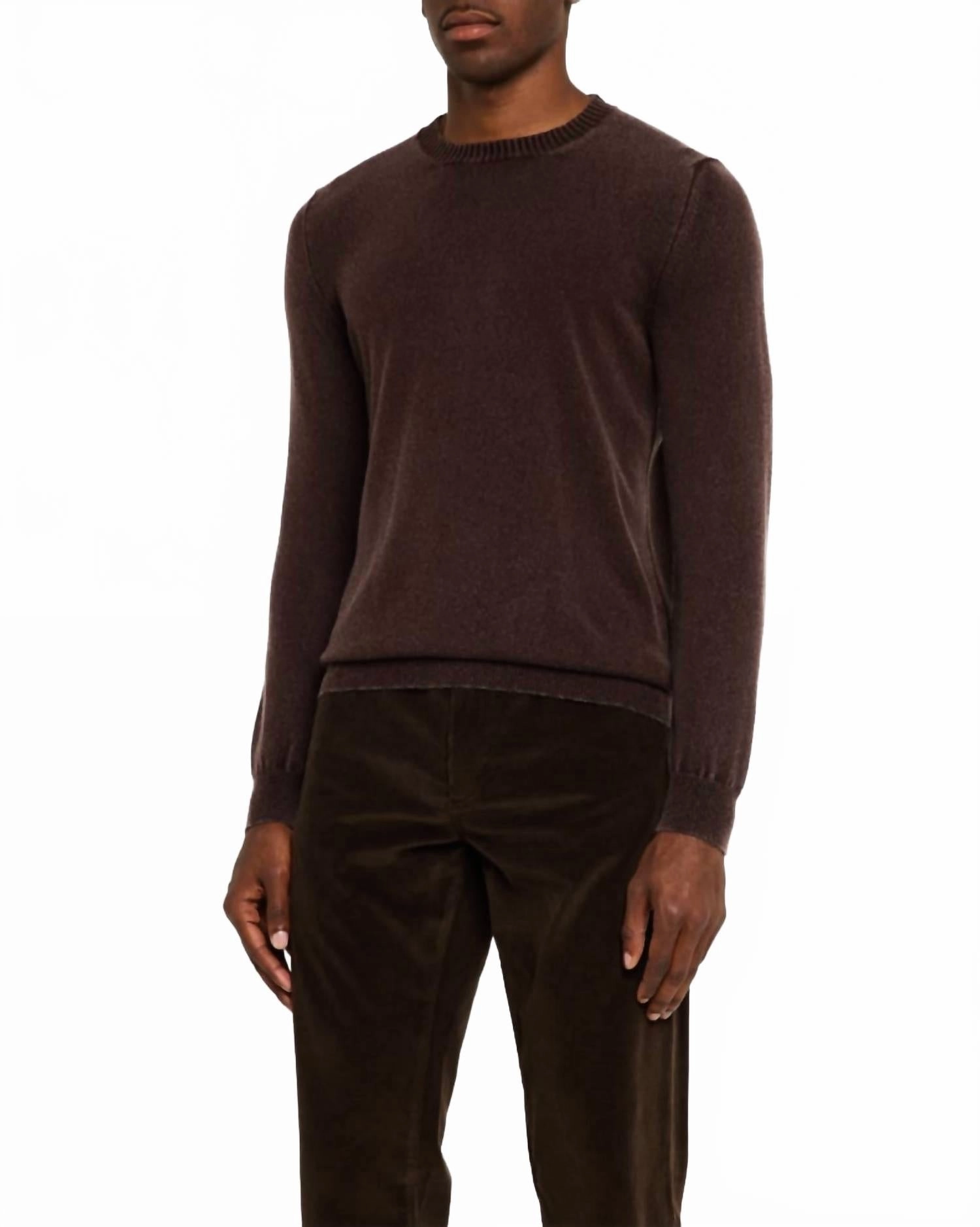 Frosted Crewneck Sweater In Brown