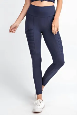 Full Length Moto Leggings In Navy Activewear Womens - fitness leggings online