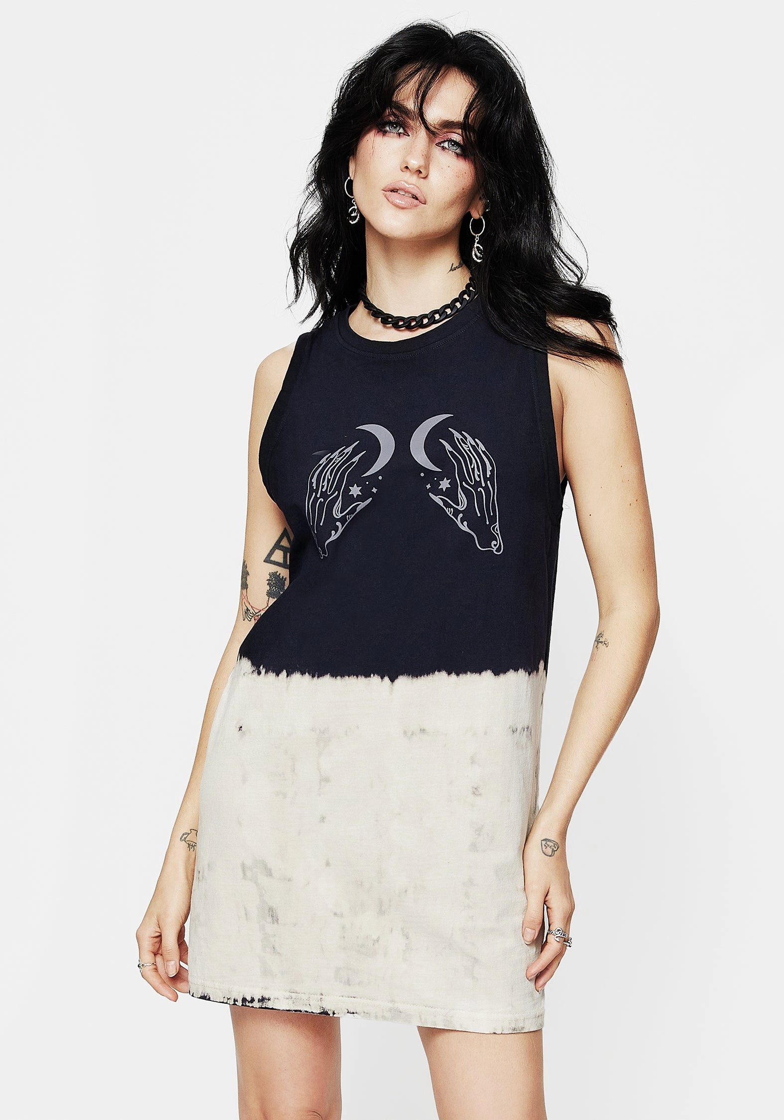 Galdor Tie Dye Longline Tank Top Dresses Womens - wedding guest outfits