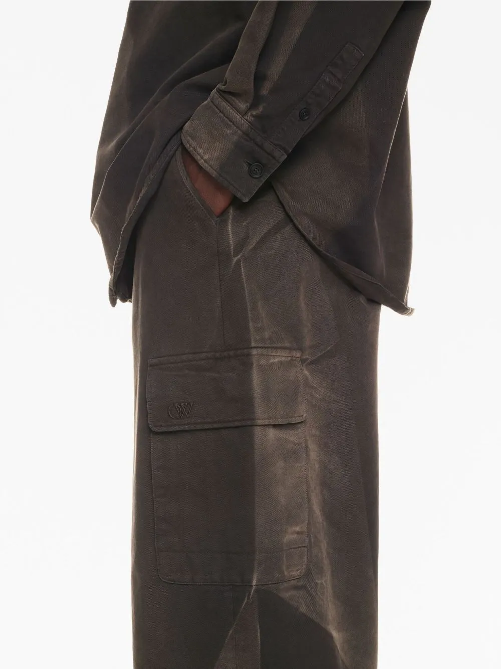 Garment-Dyed Cotton Cargo Pants