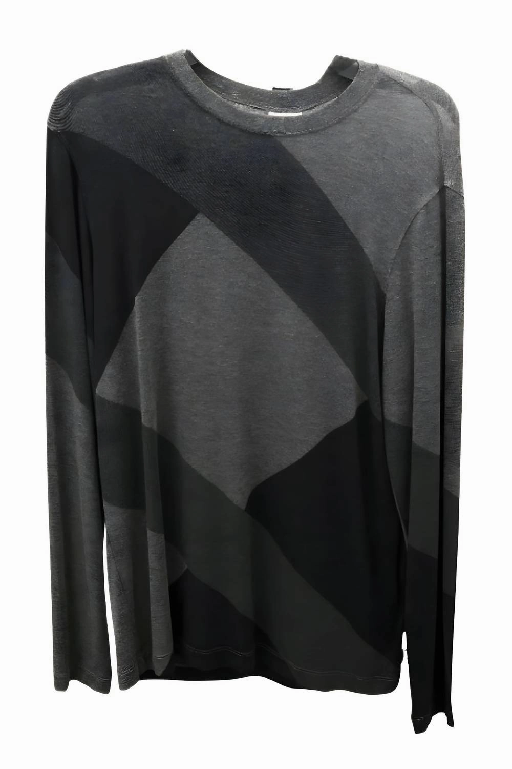 Geometric Sweater In Grey/black chunky knit discount