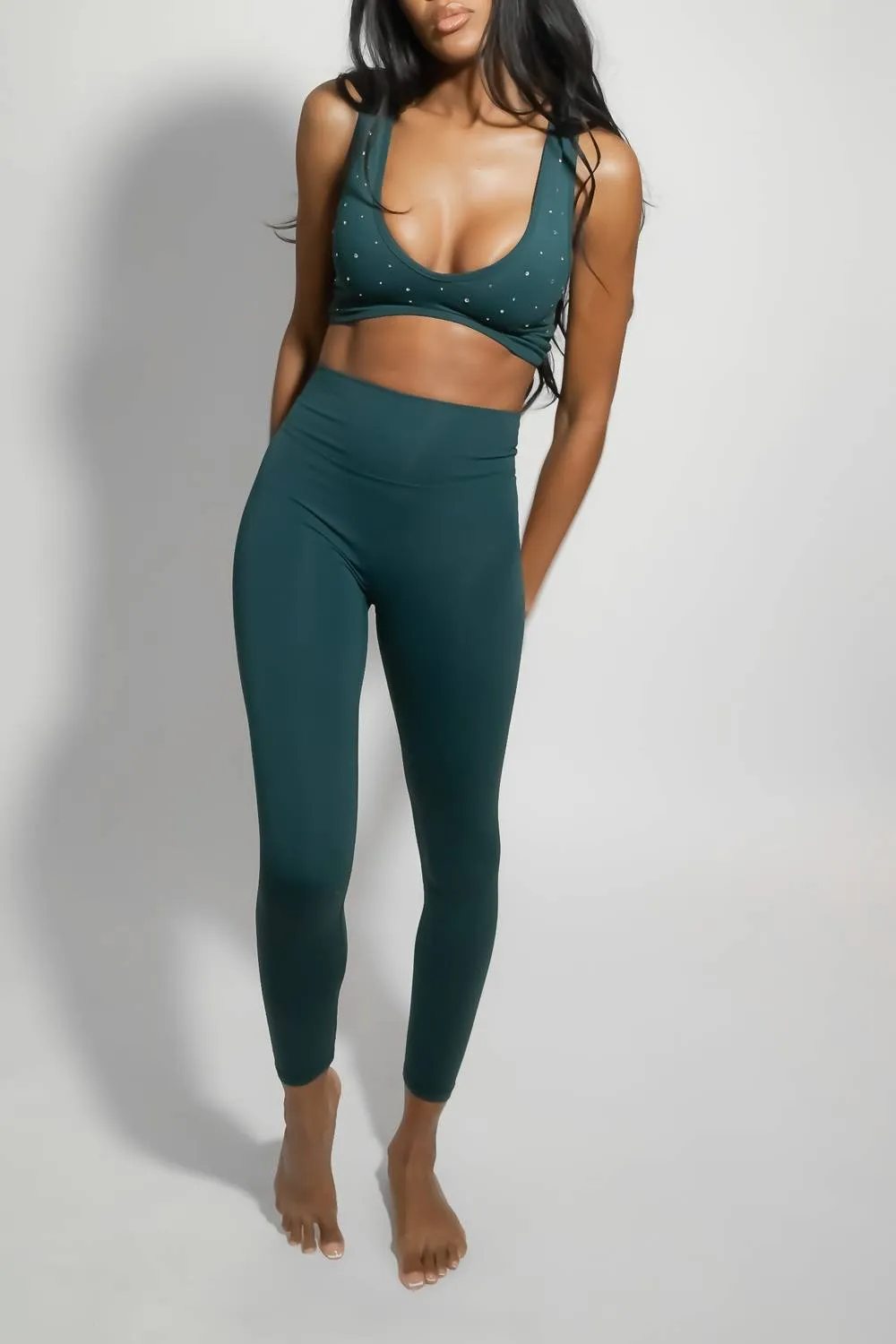 Girlfriend Legging In Emerald Activewear Womens - fitness leggings online