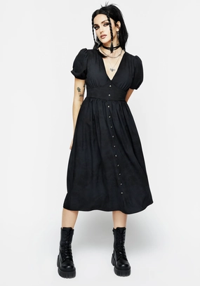 Gladys Button Front Midi Dress Dresses Womens - wedding guest outfits