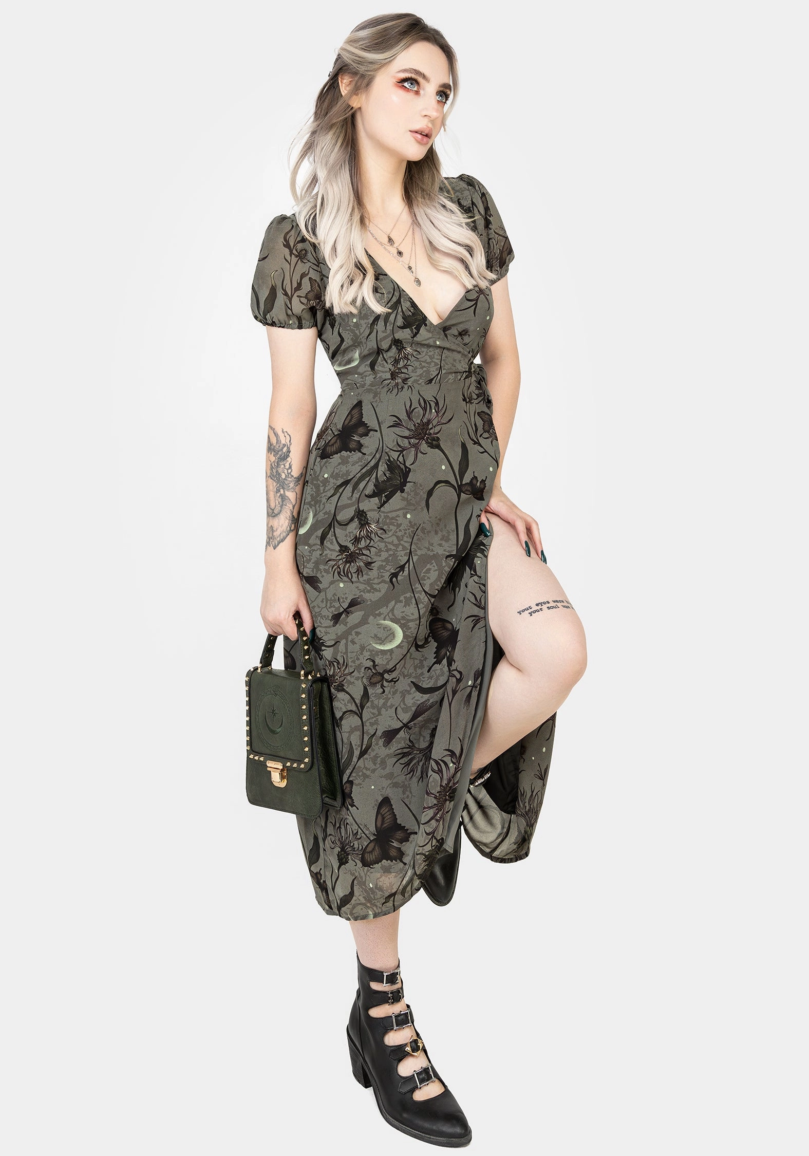 Gloriana Floral Print Chiffon Midaxi Wrap Dress