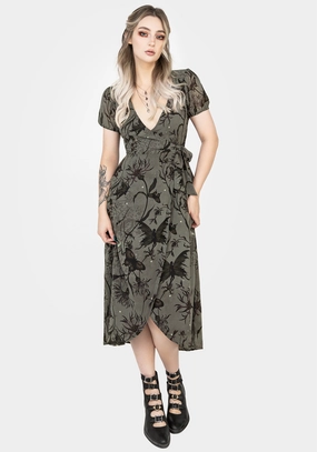Gloriana Floral Print Chiffon Midaxi Wrap Dress Dresses Womens - wedding guest outfits