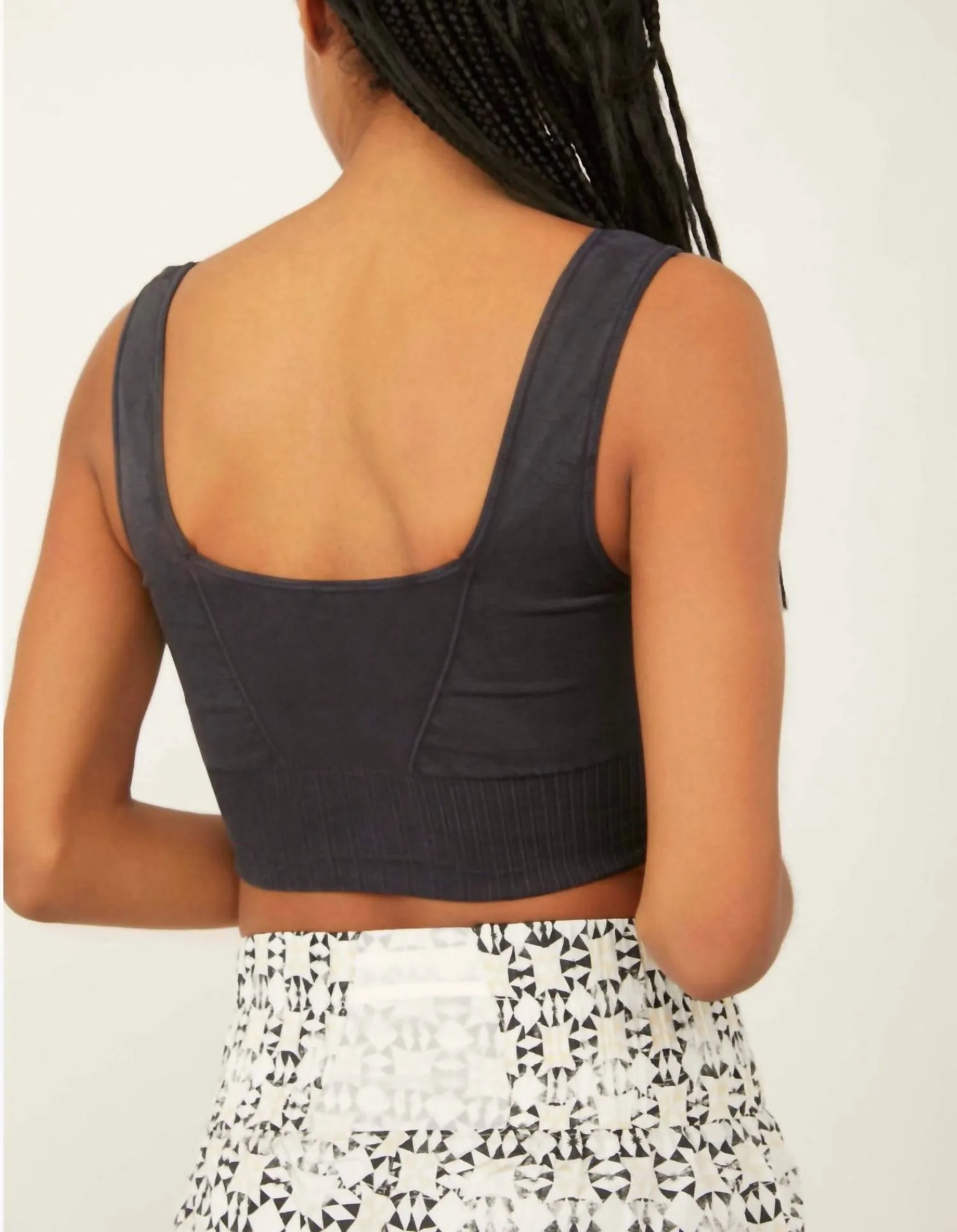 Good Karma Square Neck Bra In Washed Black