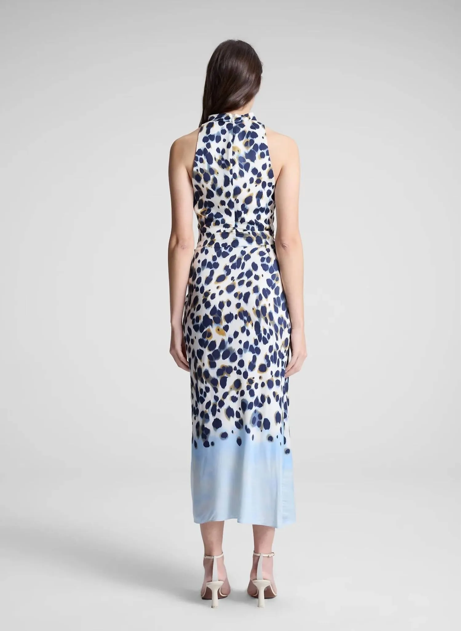 Grace Printed Midi Skirt In Navy/light Blue
