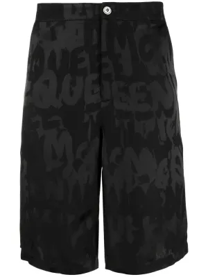 Graffiti Logo-Jacquard Shorts cheap mens pants online
