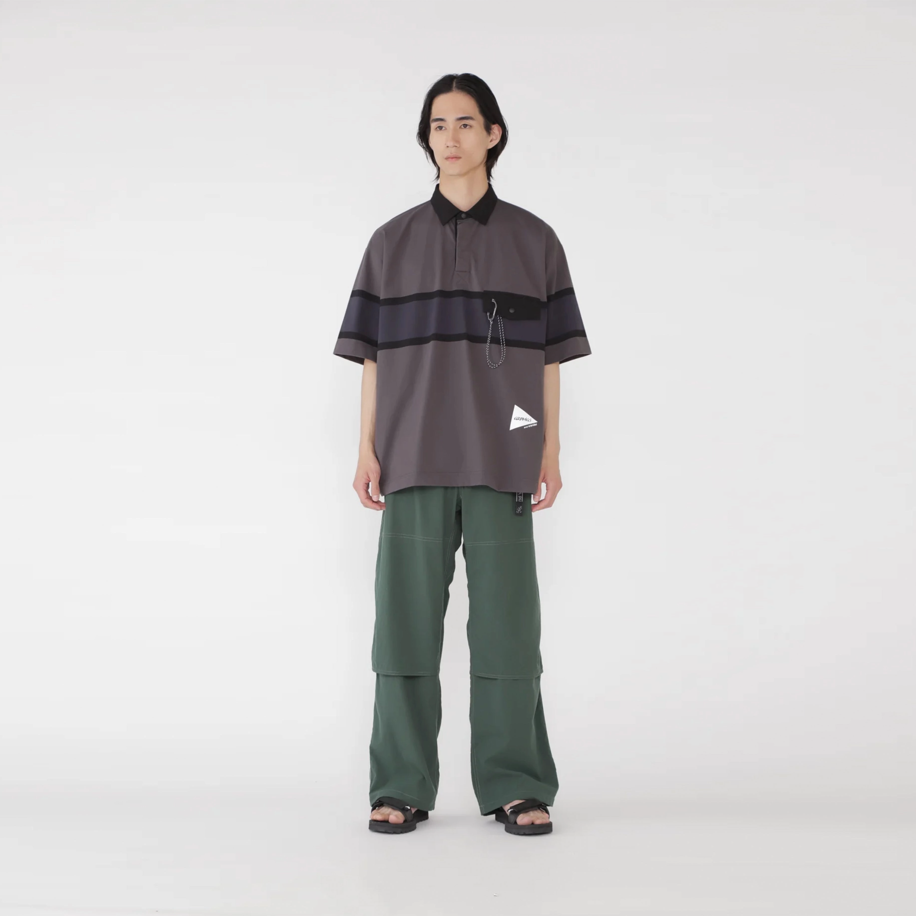 Gramicci x And Wander Tech Rugby Shirt Charcoal