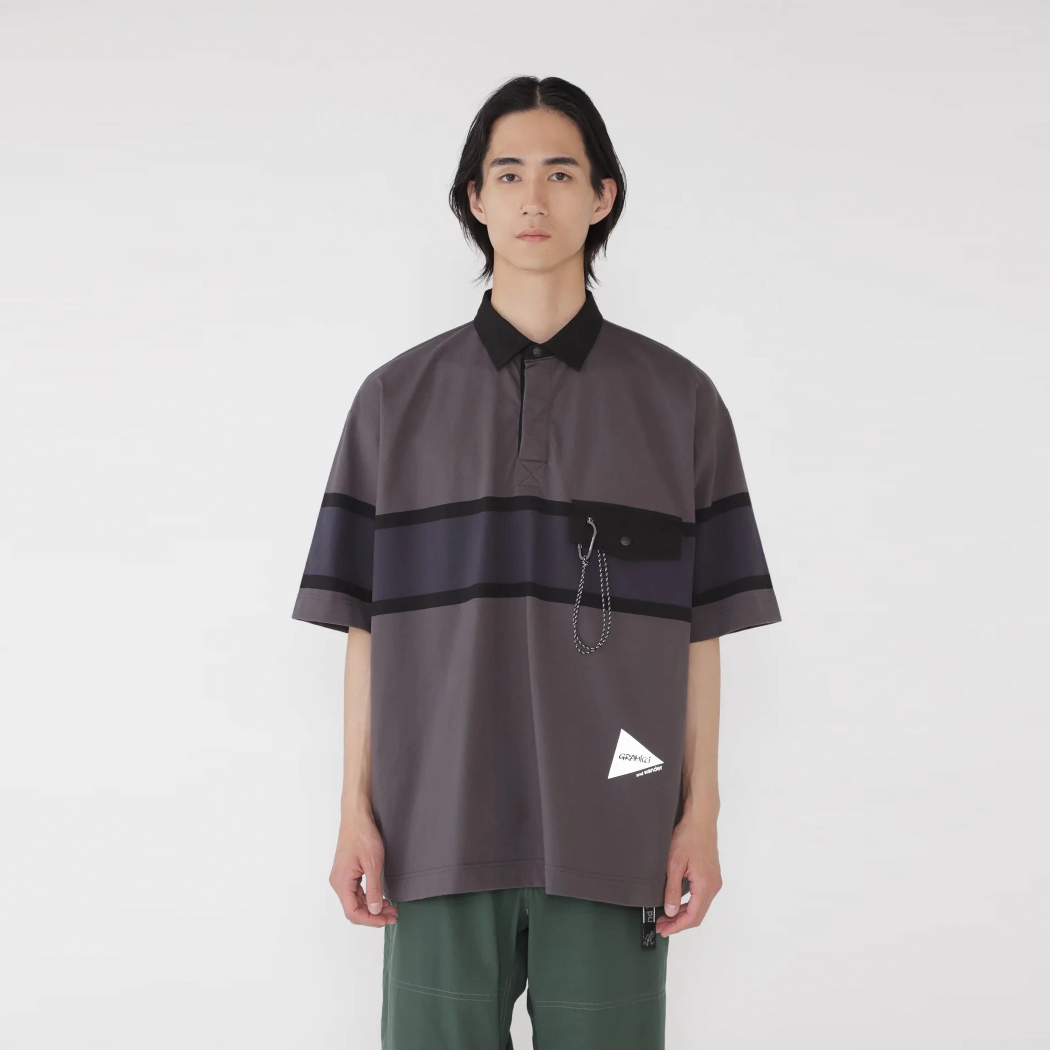 Gramicci x And Wander Tech Rugby Shirt Charcoal