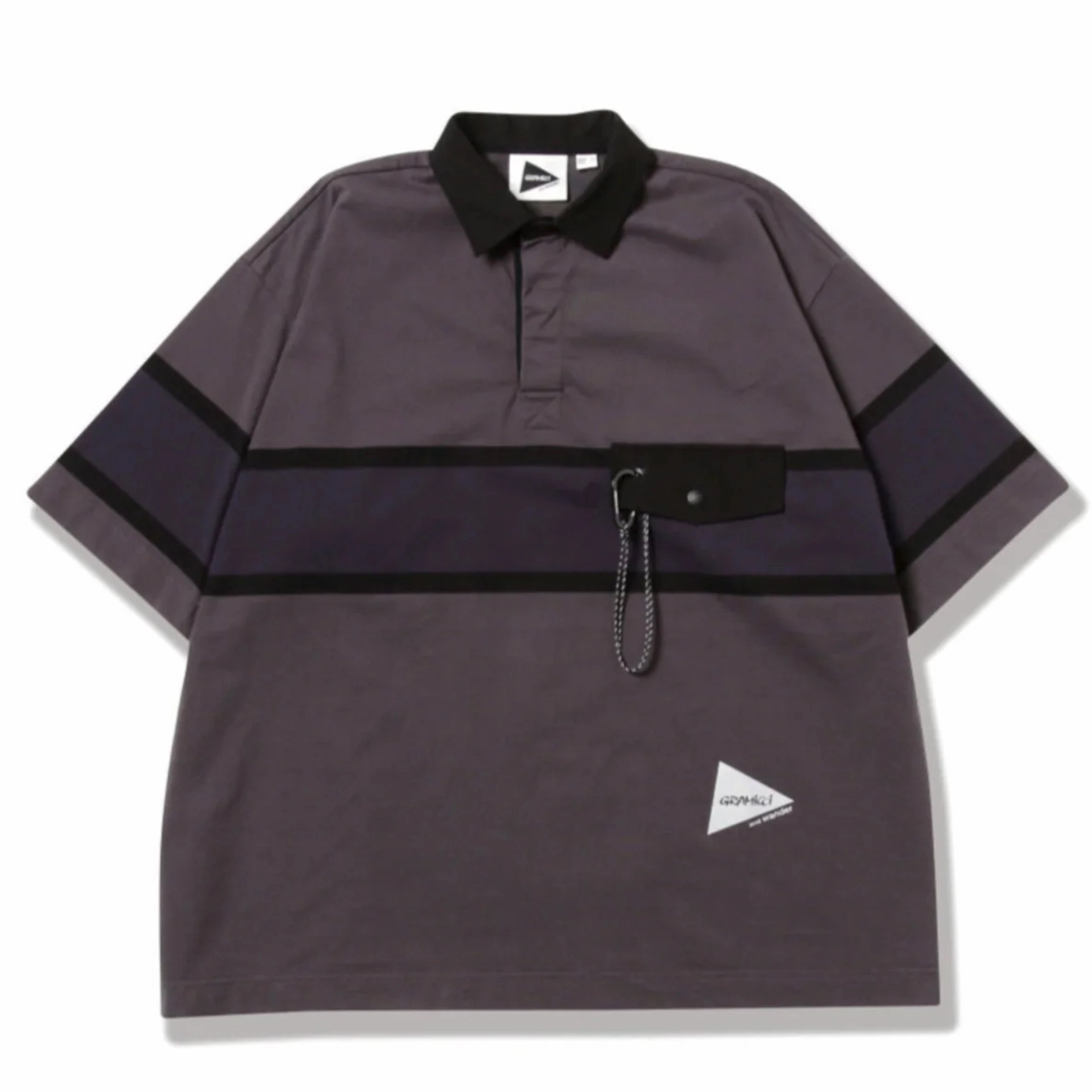 Gramicci x And Wander Tech Rugby Shirt Charcoal mens t-shirts outlet
