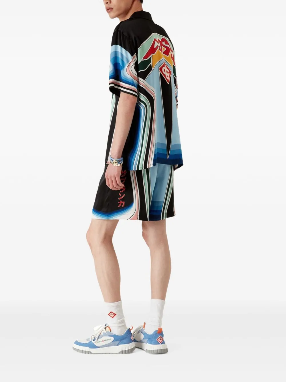 Graphic Mountain Silk Shorts