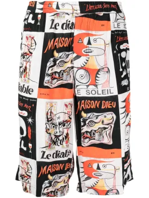 Graphic-Print Bermuda Shorts cheap mens pants online