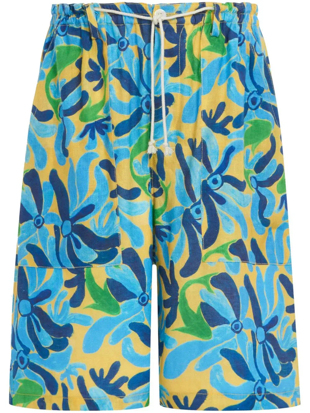 Graphic-Print Drop-Crotch Shorts cheap mens pants online