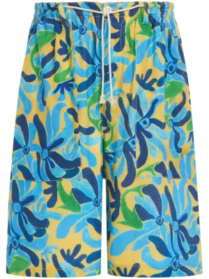 Graphic-Print Drop-Crotch Shorts cheap mens pants online